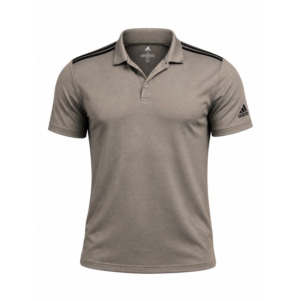 Adidas Golf Polo Shirt‎ Gray Black 3-Stripes Climacool Performance XL